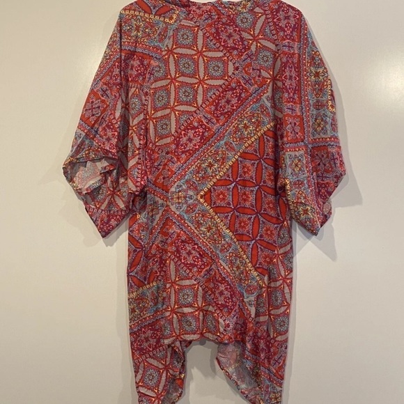 Josie NATORI Floral Pattern 3/4 Sleeve Kimono Robe Womens Size Medium (858) - Picture 6 of 9